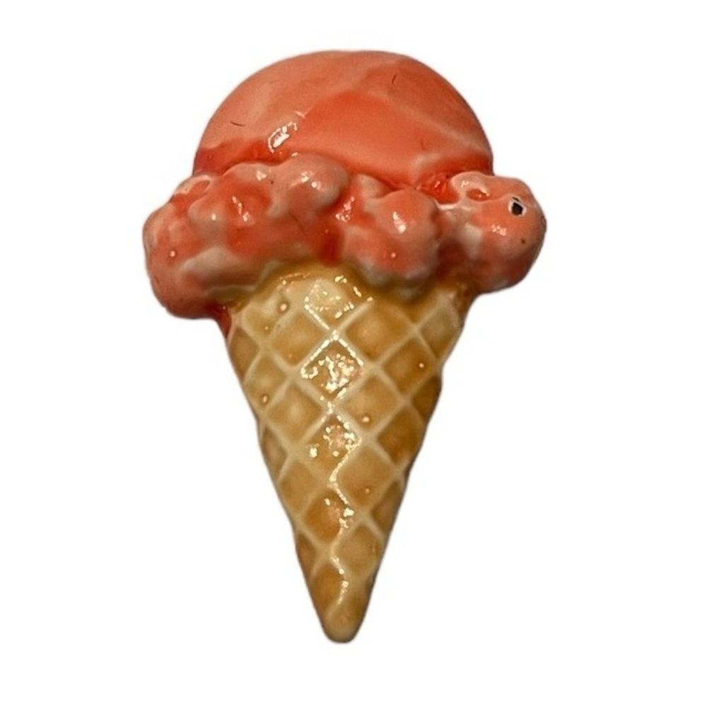 Enamel Ice Cream Cone Brooch